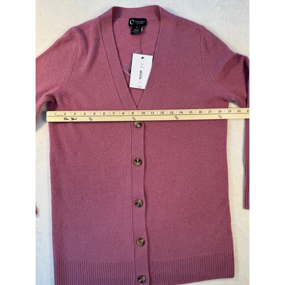 Bloomingdales 100% Cashmere Cardigan Sweater Rose Pink Long Cardi Medium NWT - Picture 8 of 8